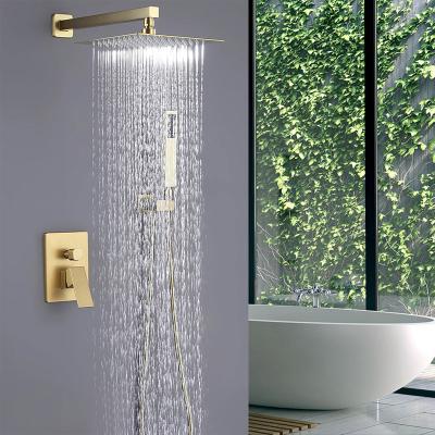 China Factory Direct Shower Systems Factory Direct Shower Rainfall Shower Systems Wall Mounted Bathroom Brushed Gold for sale