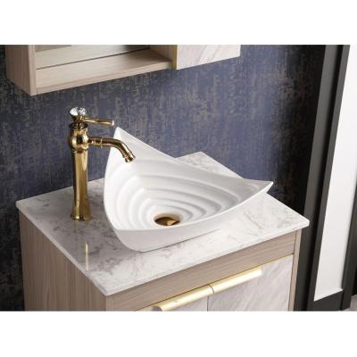 China Modern Cabinet Bathroom Sink For Hotel Supplier China Custom Ceramic Top Rose Golden Bathroom Sink for sale