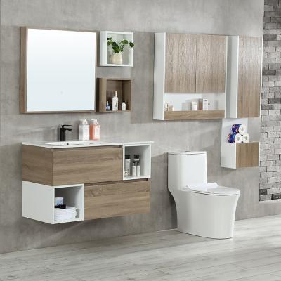 China Modern Modern Bathroom Furniture Set High Quality Bathroom Vanity Mirror Solid Wood Bathroom Cabinet Set for sale