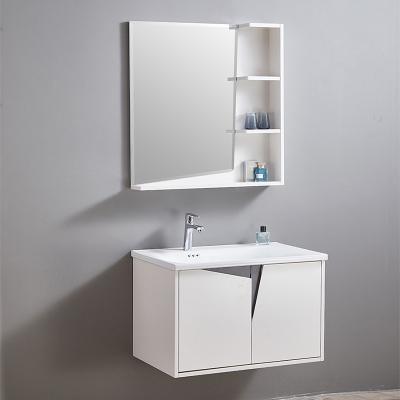 China Modern Solid Outdoor Wall Hung Bathroom Vanity With Mirror Porcelain Sink Cabinet Basin for sale