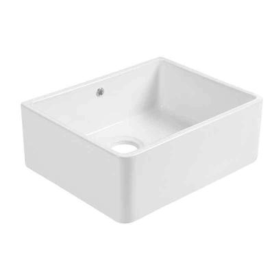 China Without Faucet China Factory Factory Kitchen Farmhouse Kitchen Deep Single Bowl White Ceramic Apron-Front Sink for sale