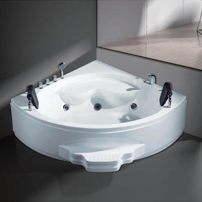 China Foshan Factory Single Skirted Tub 2 Person Acrylic Corner Free Standing Soaking Bathtubs Whirlpools Massage for sale