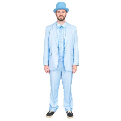 China Breathable Baby Blue Light Blue Mens Wedding Tuxedo Church Suit High Quality Bespoke Made Suit for sale