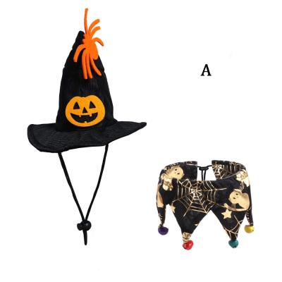 China Viable Halloween Pet Clothes Pumpkin Hat Pet Supplies Carnival Ghost Dog Cat Jewelry Trick Or Treat Hat for sale