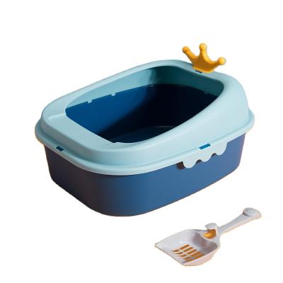 China Pet Stored Cat Litter Trays Box Pet Cleaning Products Closed Plastic Cat Toilet Box for sale