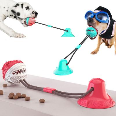 China Squeaky Dog Toy With Suction Cup Pet Dog Chewing Toy Chewing Toy Set Ball Sustainable Cotton Rubber Rope for sale