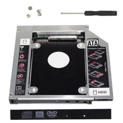 China Super Hot Sale 12.7mm SATA 3.0 Hard Disk Drive 2nd CD DVD Aluminum Driver SSD HDD Support 2.5 Caddy for sale