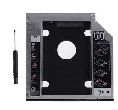 China Support 2.5 Inch Hard Disk Drive Aluminum 12.7mm Optical Cart Sata SSD HDD Case CD/DVD-Rom Bay Laptop Second HDD Caddy for sale