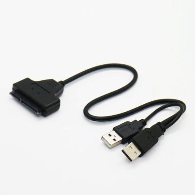 China Plastic sata Usb2.0 Cable Dual USB 2.0 To SATA Cable 7+15 Pin 22 Pin For 2.5