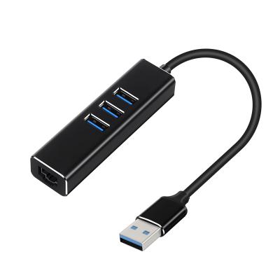 China LAPTOP Free Drive With 3 Port USB 3.0 Hub To RJ45 Network 100M Ethernet Lan Adapter for sale