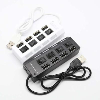 China Charging+Data Transfer 4 Ports USB 2.0 Hub With Independent Switch On/Off LED Indication USB Hub for sale