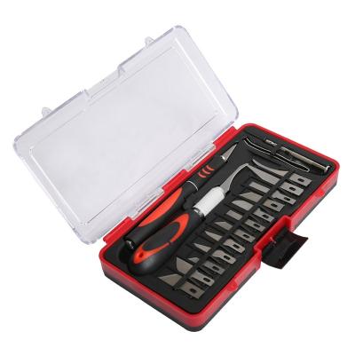 China Carving Knife Sets 19 Pcs Precision Knife Set Various Retractable Blades For DIY Carving for sale