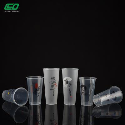 China 12/16/18/22/28oz Clear Disposable Plastic Cups Customized With Logo OEM / ODM Supported for sale