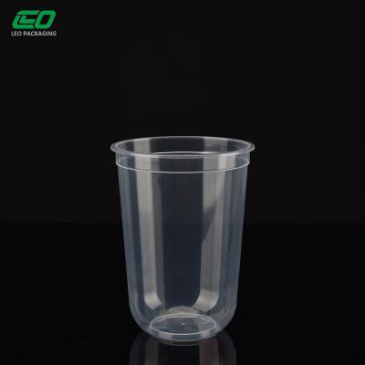 China 16oz/480ml custom clear bubble tea desposible custom boba cups plastic boba cups disposable for sale