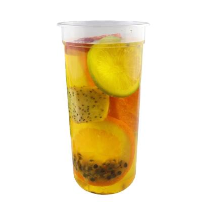 China 22oz PP Clear Plastic Cups Bubble Tea Cup 700ml Injection Beverage Cup for sale