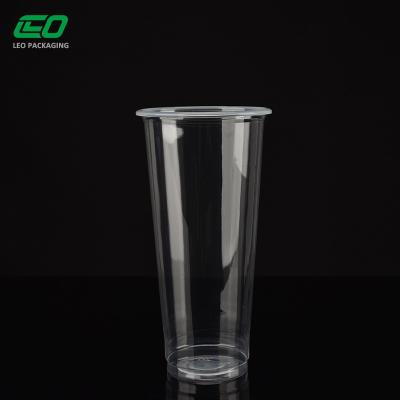 China Transparent Beverage 22oz/620ml Juice PP Bubble Tea Cup Disposable Milk Tea Cup Plastic Cup for sale