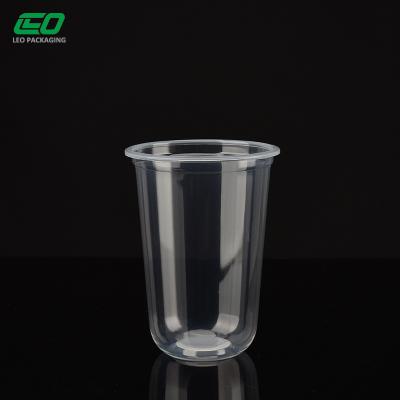 China 16 oz Perfect Transparent Disposable Plastic Cups Ice Cream Bubble Disposable Bubble Tea Cups for sale