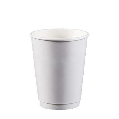 China 12/14oz 400ml Disposable Paper Cup Milk Tea Disposable Paper Cups Double Wall With Lid for sale