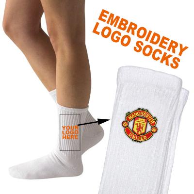 China DQ-020 Viable Viable Custom Design High Quality Custom Knitting Nylon Cotton Logo Embroidery Sock Pattern Nylon Sock for sale