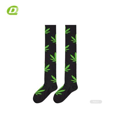 China DQ- F0063 Viable Viable Knee High Weed Socks for sale