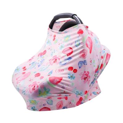 China Cotton/Spandex Customize Leaves Bear Print Baby Carseat Canopy Cover Nursing Nursing Blanket Wholesale for sale