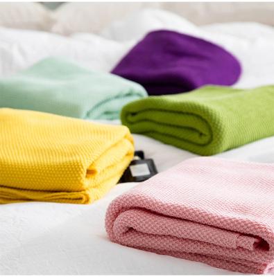 China Anti-Static High Quality Baby Knitted Trend Design Blanket Natural Colors Knitted Baby Blanket for sale