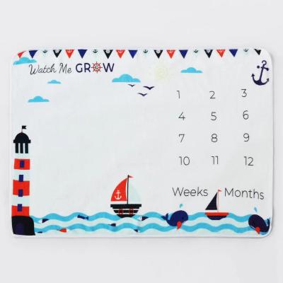 China PORTABLE Factory Custom Baby Photo Prop Blankets Large Soft Flannel Memory Milestone Blanket For Baby for sale