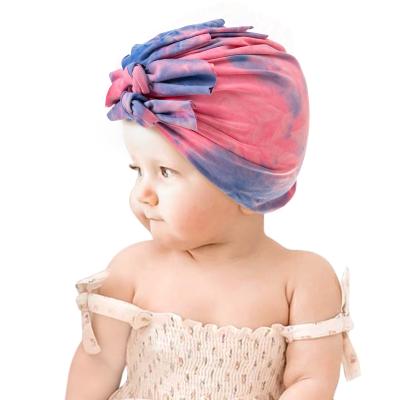 China Baby Hair Dye Tie Tie Hair Accessories Striped Unisex Headwrap Elastic Bowknot Turban Hat for Baby Boy and Girl for sale