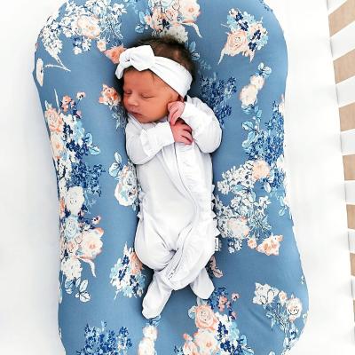 China Anti-Static Customizable Printed Infant Leopard Seat Floor Sofa Bases Newborn Purple Flowers Fiberfill Baby Mattress Sofa for sale