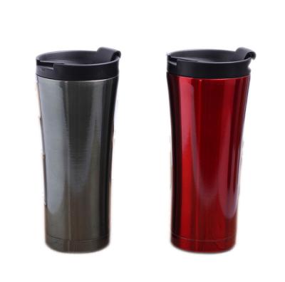 China Coffee Tumbler Stainless Steel Travel Disposable Colorful Vacuum Insulated Reusable Coffee Cup With PP Flip Lid for sale