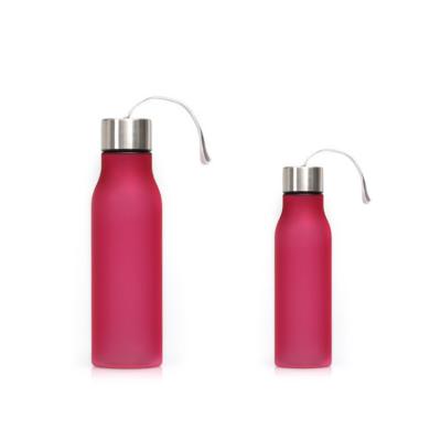 China Promotional Frosted Leak Proof Stylish Stocked Plastic Water Bottle With Handle String for sale