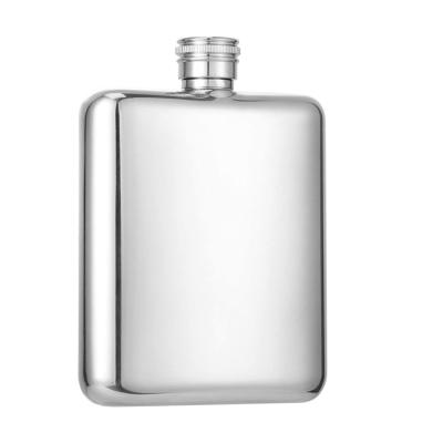 China Metal stainless steel exterior single wall stainless steel for business promotion 6 oz special hip flask for sale