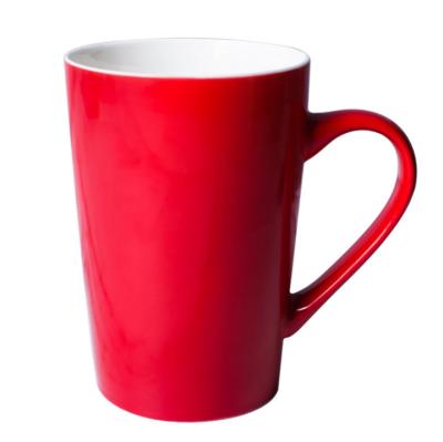 China 16oz Disposable Red Cup Personalized Large Ceramic Mug Simply Big 16oz Porcelain Cups With Handle for sale