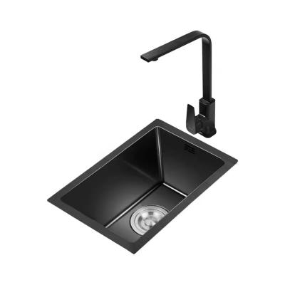 China With Faucet Kitchen Sinks Luxury Black Stainless Steel for sale