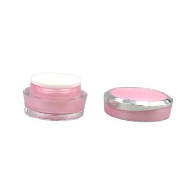 China Good Selling High Quality Fair Series Cosmetic Oblique Tapered Savle Glow Cream Jar/Round Acrylic Cosmetic Packaging Jar for sale