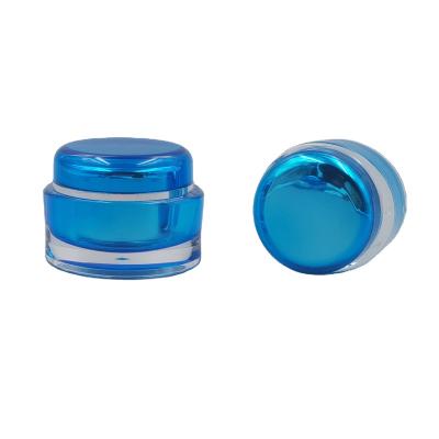 China Wholesale Acrylic Blue Transparent Skin Care Cream Jar 15g 30g 50g Capacity Acrylic Cosmetic Jar/plastic cosmetic jar /promotional acrylic jars for sale