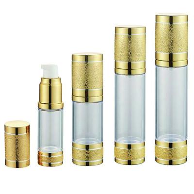 China Cosmetic Rolling Sand Airless Pump Bottle 30ml Satin Finished Airless Pump Bottle 15ml With Glossy Window Packing Bottle For Cream for sale