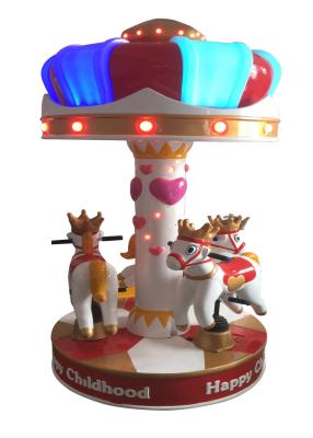 China Classic hot selling 3players rainbow carousel amusement park kids ride on horse coin operated carousel for sale