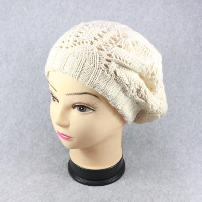 China HZM-16276020 picture women fashion simple winter crochet hat knit acrylic beret for sale