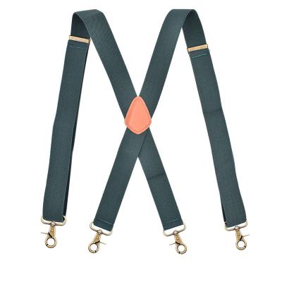 China HZO-19017 Gentlemen's X Heavy Duty Back Suspenders with 4 Snap Hooks for sale