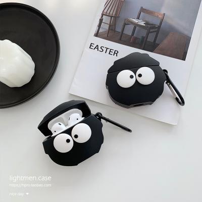 China For Earbuds 3D Design Funny Cartoon Silicone For AirPods Cover Case For Apple Airpods Charcoal-Big Eyes for sale