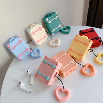 China For Earbuds Retro Cartoon Suitcase Trunk Luggage Case For AirPods 1 And 2 Cases for sale