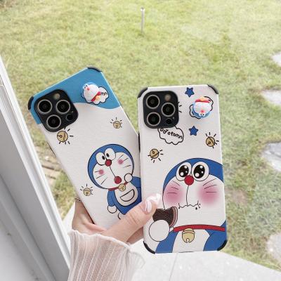 China Rotating Doll Shockproof TPU Leather Doramon Cartoon Phone Cases Covers For iPhone 12 11 Pro X Xs 6 7 8 Plus Max Max for sale