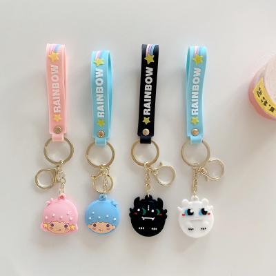 China 3D Anti-fall Cute Cartoon Characters Anti Lost Luggage Pet Tag Cover For Apple Airtag Case With Key Chain for sale