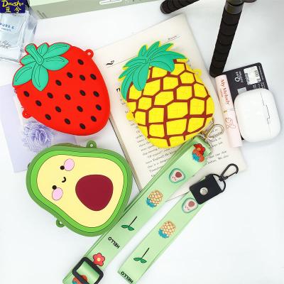 China 3D Silicone Cartoon Cute Donald Avocado Shoulder Bag Soft Silicone Kids Portable Purses Handbags for sale