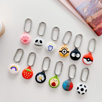 China Anti-fall Tracker Anti Lost Locator Soft Silicone 3D Cute Cartoon Designs Cover With Hook For Apple Airtag Case For Dog for sale