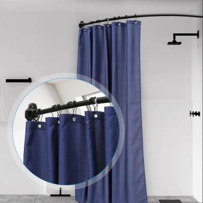 China Logo Adjustable Curved Shower Curtain Customized Viable Rod Wholesale Rustproof Stainless Steel Rod Bending Shower Curtain Poles for sale