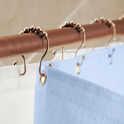 China SUSTAINABLE SYMMETRIC DOUBLE SHOWER CURTAIN ROLLER BALL HOOKS for sale