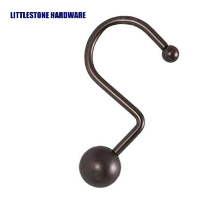 China Rustproof Heavy Ball Metal Shower Hooks In Oil Rubbed Bronze for sale