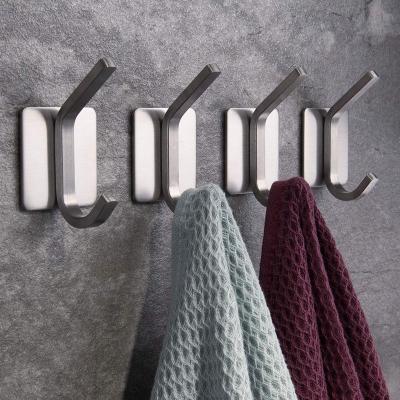 China With Adhesive Hooks Wall Hooks Towel Hanger Heavy Duty Waterproof Stainless Steel Utility Hooks Hanger For Coat Key Hat Bag for sale